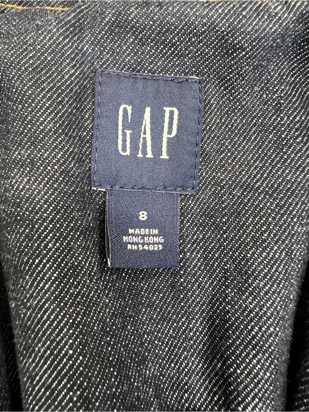 GAP Dark Wash Denim Blazer Jacket Women’s Structured Jean Jacket Sz 8 - Picture 7 of 11